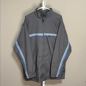 Vintage Nike Windbreaker Jacket XXL Gray‎ Blue Reflective Stripe Retro 90s